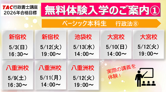 行政書士　 ベーシック本科生　5月開講その１