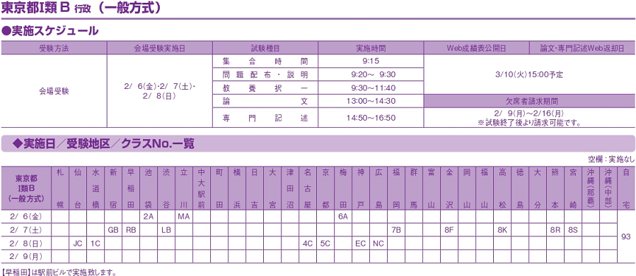 東京都一般方式模試日程