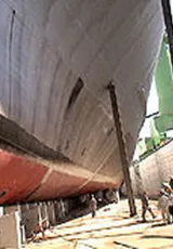 巨大な船舶の検査