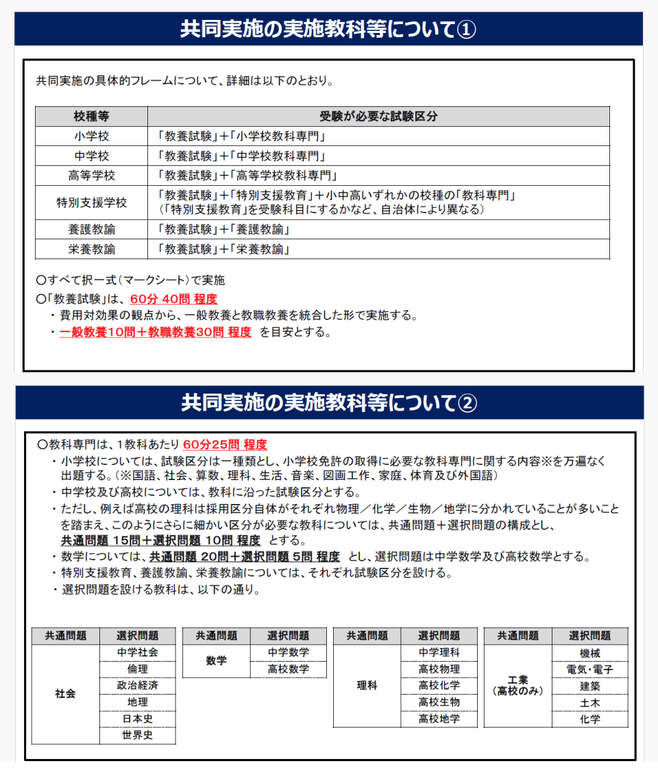 文部科学省『教員採用選考に係る第一次選考の共同実施について』（令和8年4月30日）