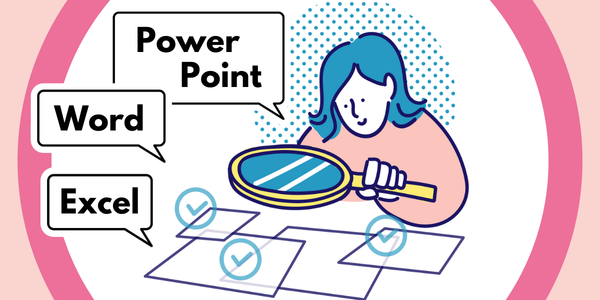 情報を見比べている女性