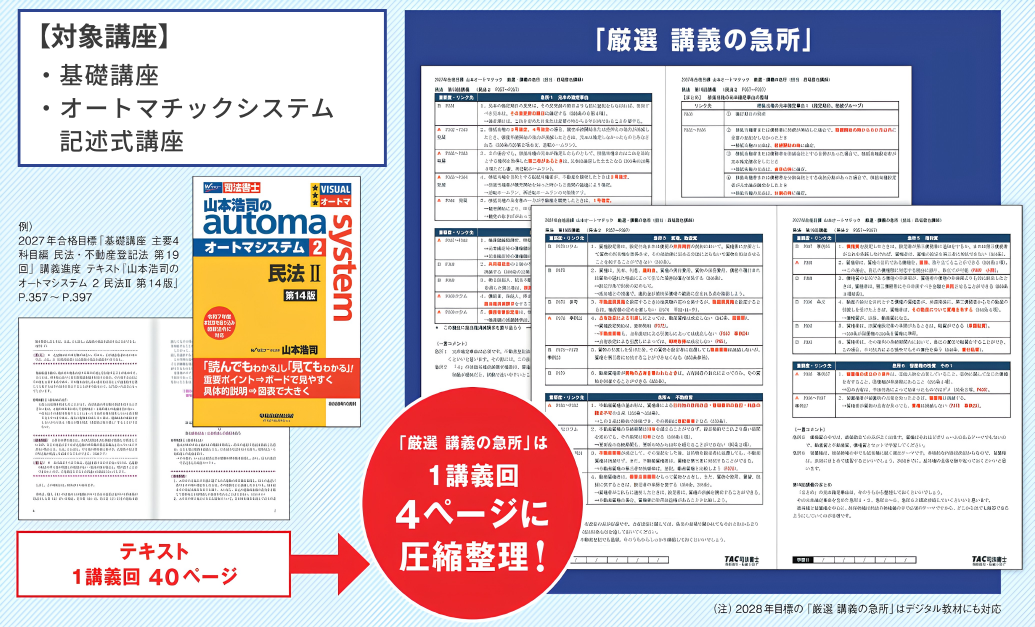2028年合格目標「20ヵ月総合本科生＜山本オートマチック＞」｜TAC司法